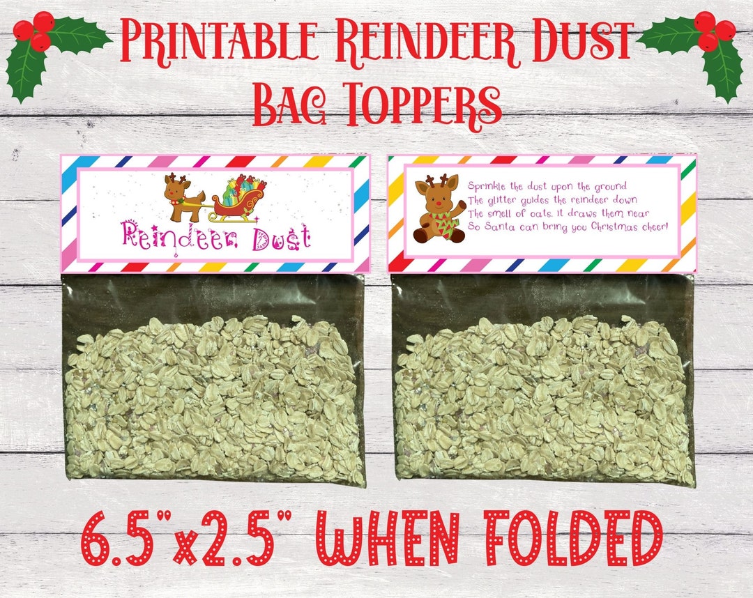 Printable Reindeer Dust Bag Tag Reindeer Food Rainbow - Etsy