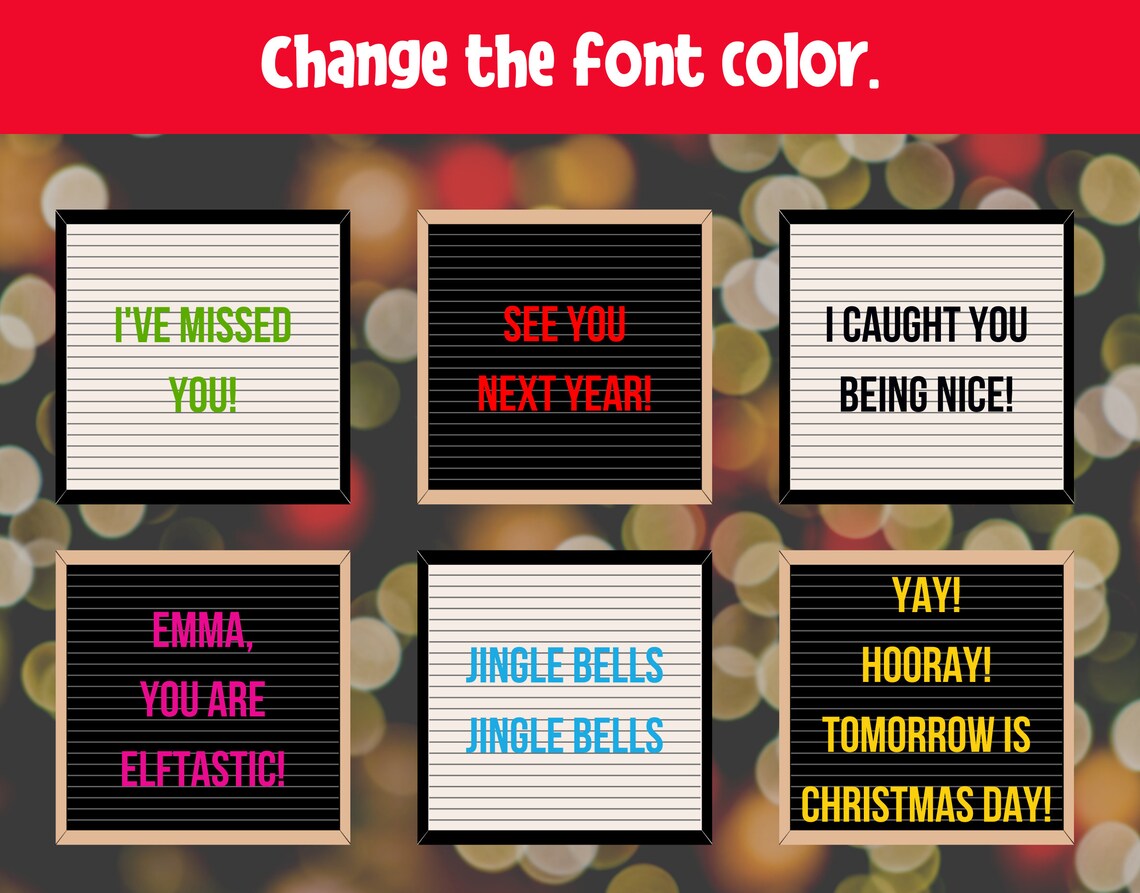 Editable Elf Letter Boards Elf Prop Christmas Elf Printable Etsy