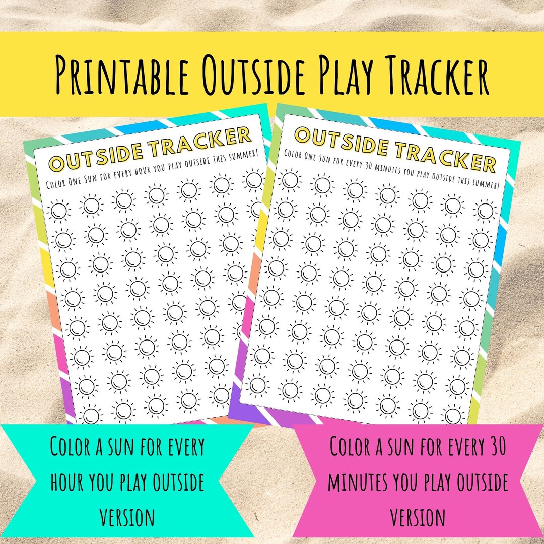 Kids Outside Play Tracker Log Printable Summer Outside Play - Etsy