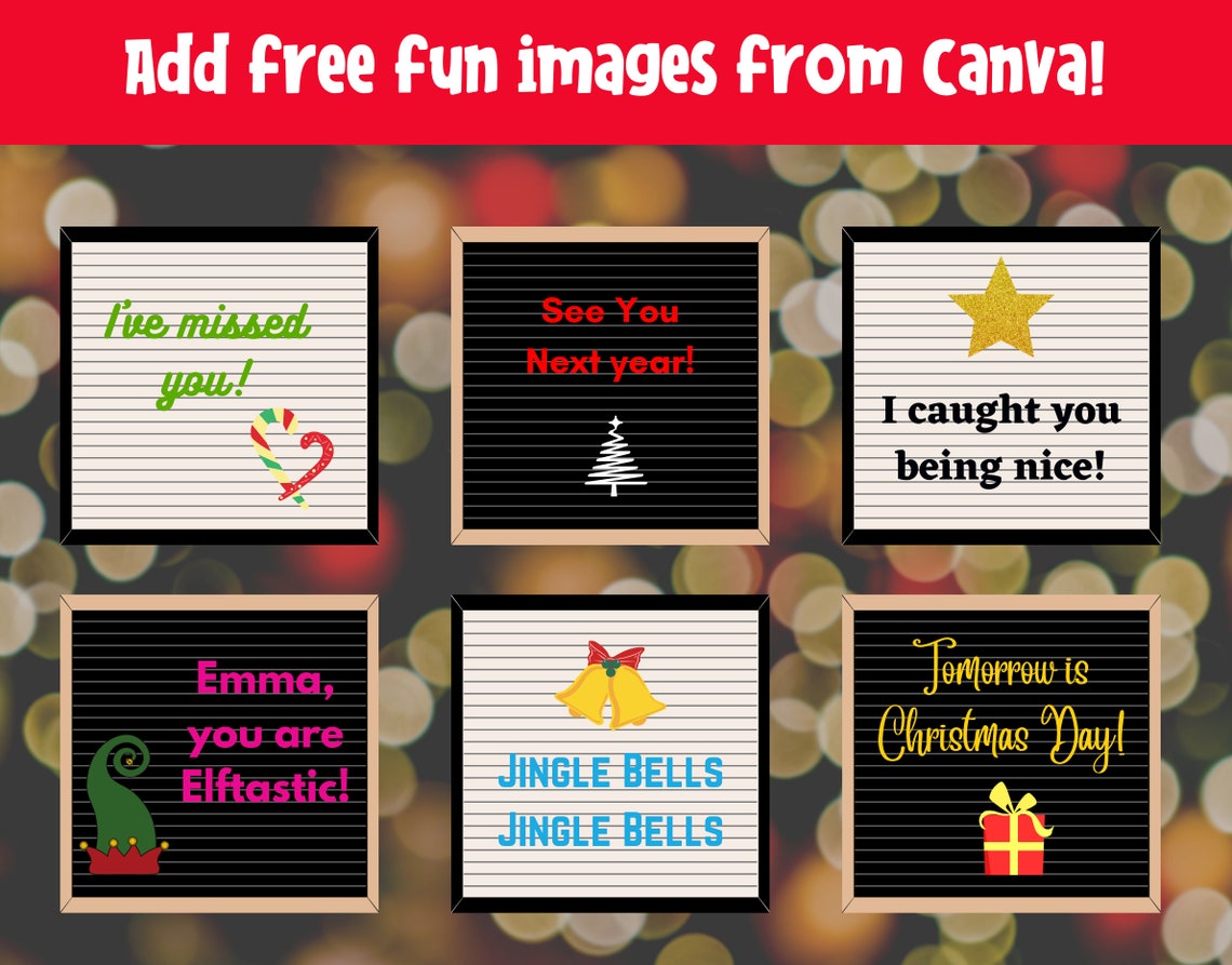 Editable Elf Letter Boards Elf Prop Christmas Elf Printable Etsy
