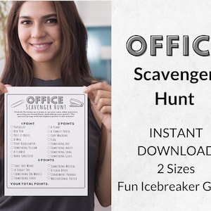 Office Scavenger Hunt Printable Game, Work Party Activity, Team Building Games for Coworkers