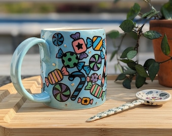 Candy Land Mug with Gold -  12 oz