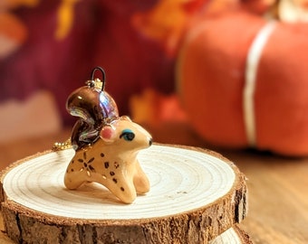 Autumn the Squirrel pendant, with Gold