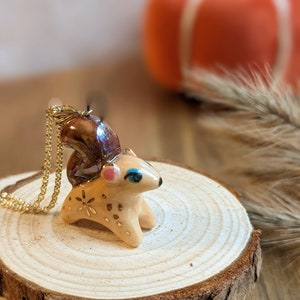 Autumn the Squirrel pendant, with Gold image 2