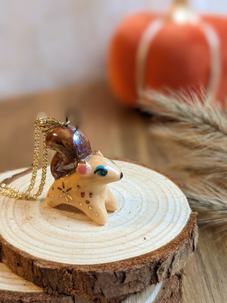 Autumn the Squirrel pendant, with Gold image 2