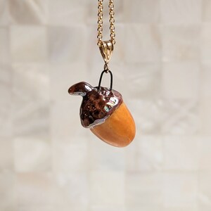 Sassy Acorn Pendant, with Gold image 3