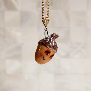 Sassy Acorn Pendant, with Gold image 4