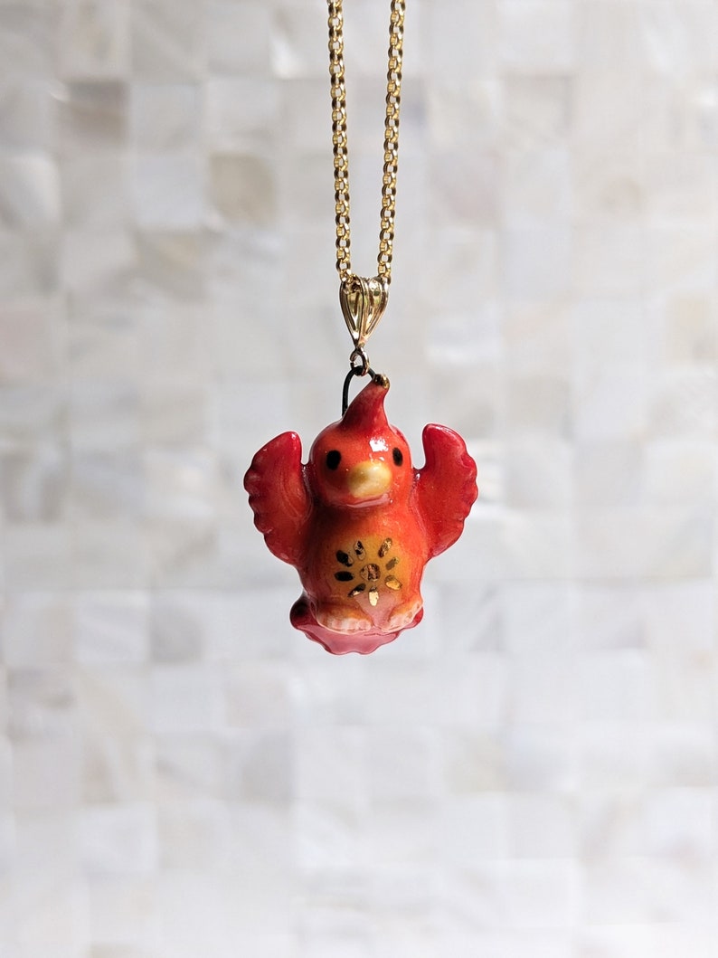 Seraphina the Baby Phoenix Necklace with Gold image 4