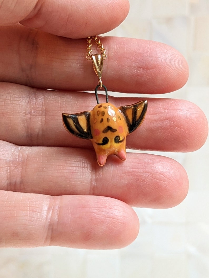 Luna the Bat pendant, with Gold image 4