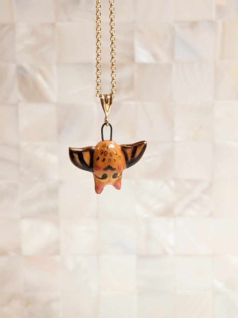 Luna the Bat pendant, with Gold image 2