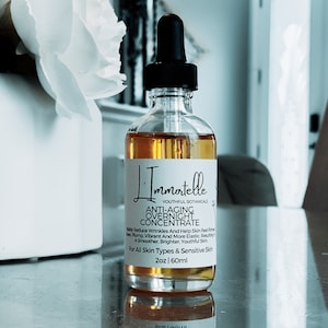Anti Aging Overnight Concentrate | Face Oil Serum | Natural Skin Care | Anti Wrinkle | Vegan | Brightening | Hydrating | Moisturizer