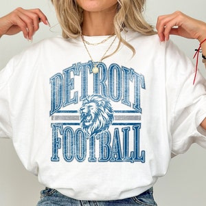Detroit Football Shirt Vintage Detroit Shirt Football Season Gift for Detroit Football Fans Comfort Colors 1717 Garment Dyed Shirt