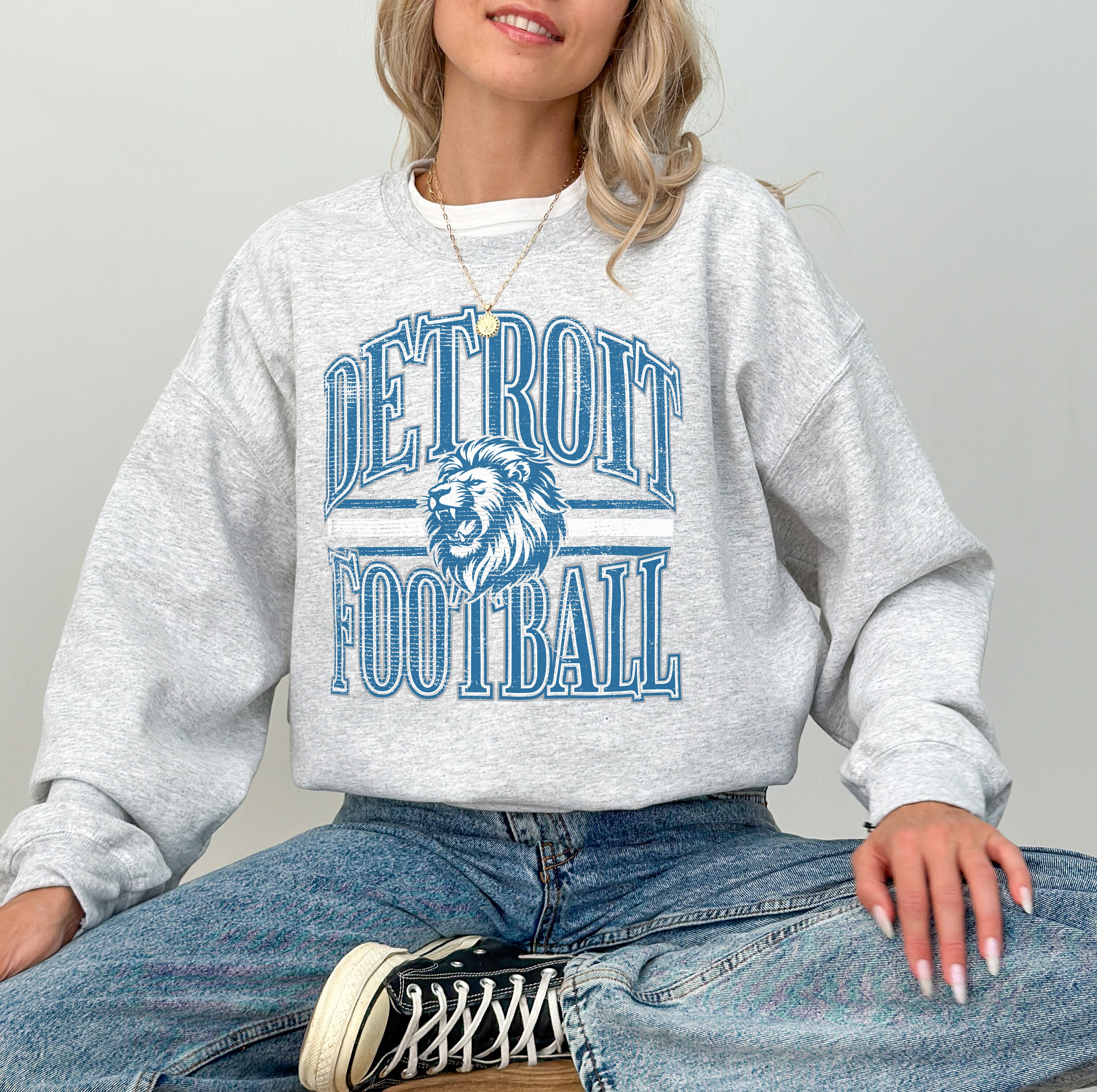 Detroit Football Sweatshirt, Vintage Detroit Crewneck Sweatshirt/ Shirt,  Lions Gear, Detroit Lions Hoodie, Detroit Game Day Sweatshirt - Etsy