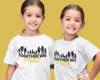 Together We Fight Shirt – Spina Bifida Awareness Family Tee – Yellow Ribbon Disability Advocacy T-Shirt – Support Squad Apparel