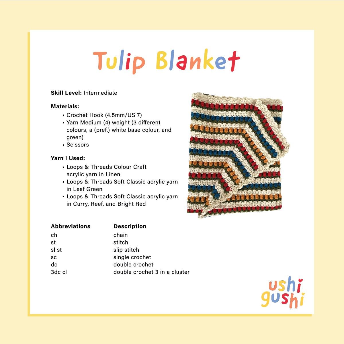 Tulip Throw Blanket Crochet Pattern Etsy