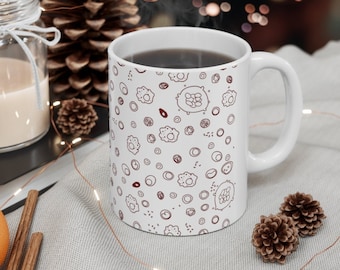 taza de células madre sanguíneas de hematólogo, taza de frotis de sangre, taza de café de células sanguíneas, taza de café de ciencia, taza de hematología, regalo para científicos