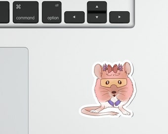 Mouse scientist sticker, cute biology sticker, science sticker gift, laboratory journal sticker
