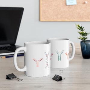 Antibody mug, antibodies coffee mug, immunology mug, microbiology mug, gift for scientists, gift for science teacher, science teacher mug