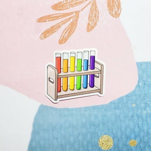 Pegatinas para tubos de ensayo con tallos del mes del ORGULLO, pegatinas para portátiles de microbiología de arcoíris, pegatinas de ciencia LGBT, regalo científico para técnico médico de laboratorio