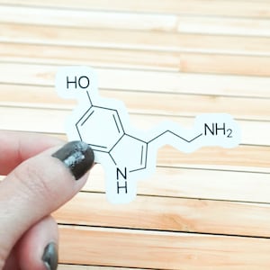 Serotonin sticker, molecule sticker, science sticker pack, laboratory notebook sticker