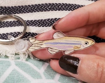 Zebrafish keychain, molecular biology keychain, acrylic science keychain, researcher gift, medical student gift