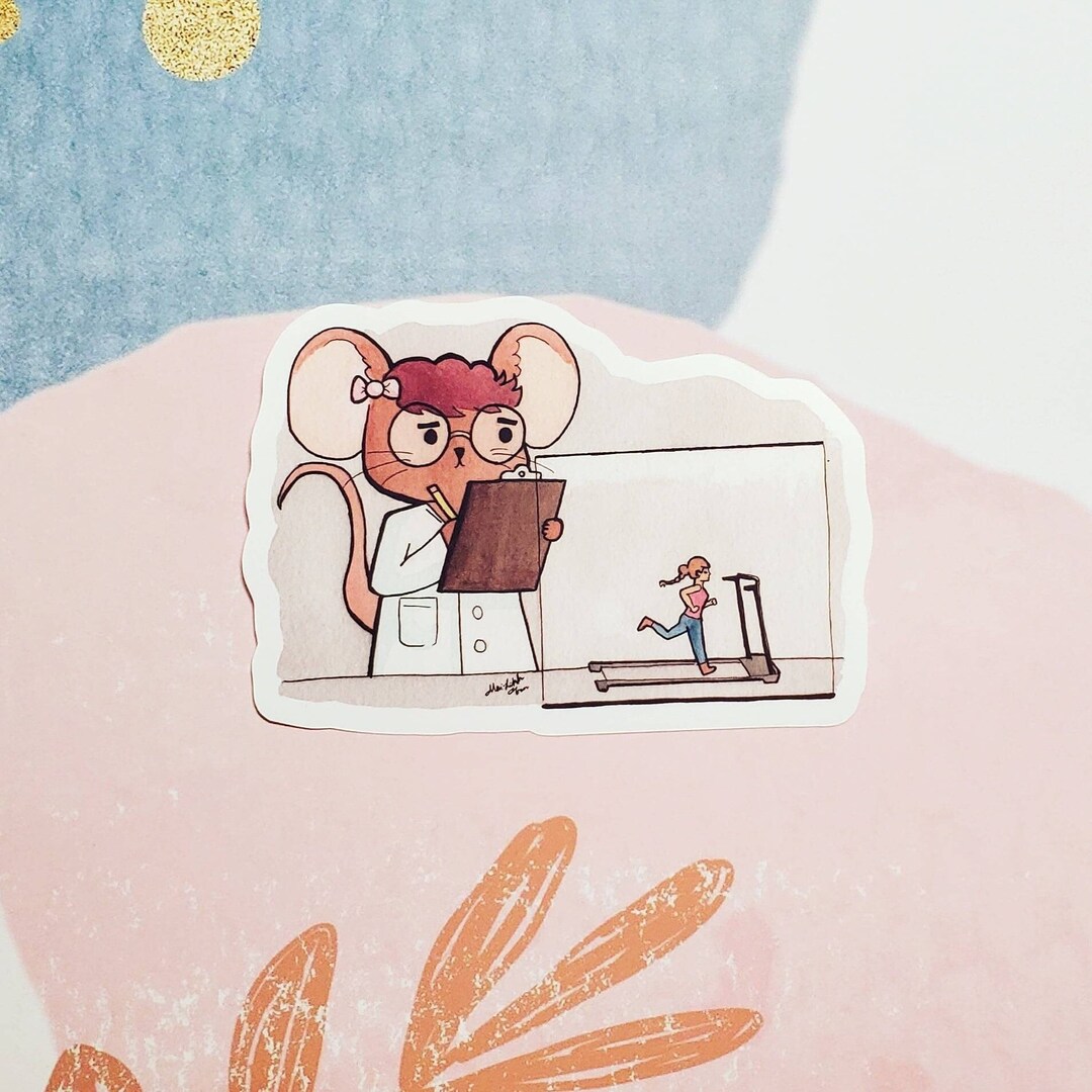 Mice Sticker Lab Mouse Scientist Sticker - Original Science Vinyl Laptop Sticker - Cute ...