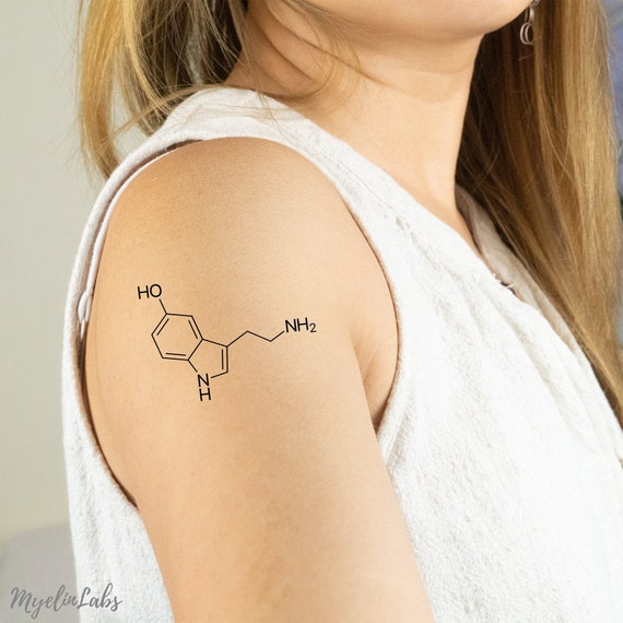 Minimalist Serotonin Chemistry Temporary Tattoo, Chemistry Birthday Gift  for Him, Stem Gift for Her - Etsy