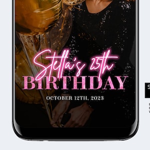 Neon Pink Birthday Snapchat Lenses, Birthday Custom Design, Snapchat