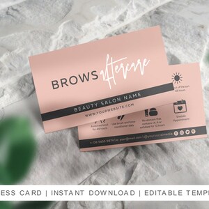 Brows Aftercare Card Template, Brow Microblading, Ombre Powder Brow, Permanent Makeup Care, Editable Template, Instant Download