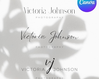 3 Photography Logo Canva Templates, Minimalist Premade Logos, Editable Branding Design, Instant Download