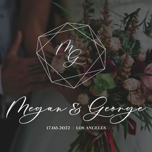 Wedding logo design, Wedding monogram, Wedding initials, Wedding watermark logo