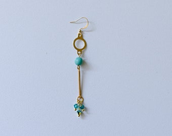 Boucles Himalayan Poppy avec crystal de Swarovski turquoise