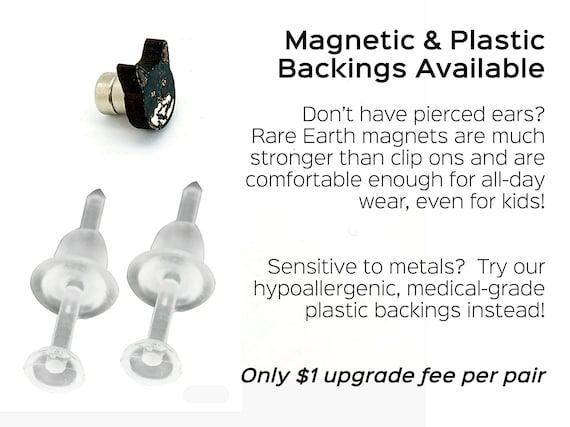 Magnetic Medical Grade Plastic Hypoallergenic Earring Backs Single Pair  Upgrade Non Pierced Clip on Rare Earth Magnet Backing Upgrade 