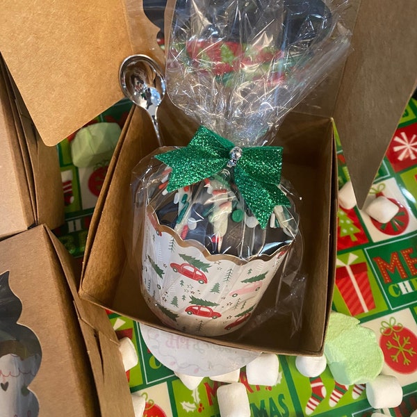 Ready to Gift Large Hot Chocolate Bomb with Mini Marshmallows Inside/ Stocking Stuffers Cocoa Bombs
