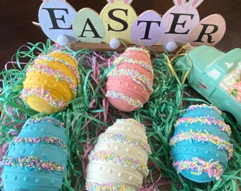 Large Breakable Easter Egg/ Candy Filled Easter Egg with Wooden Mallet/Easter Bunny Gift/Easter Basket Stuffers