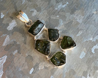 Chrome Diopside Rough 925 Sterling Silver Pendant