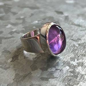 Größe 5 Natürlicher Amethyst 925 Sterling Silber Ring