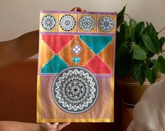 Bohemian Wall Hanging Hand Drawn Mandala Design