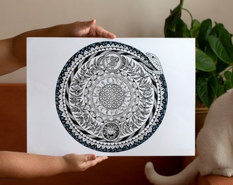 Mandala Artwork Hand Drawn Special Mandala Design: Create Yourself