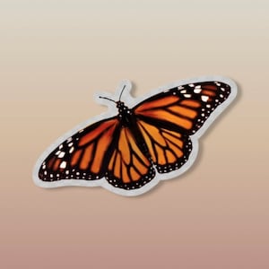 Monarch butterfly sticker, waterproof sticker, butterflies, custom vinyl laptop sticker, stocking stuffer