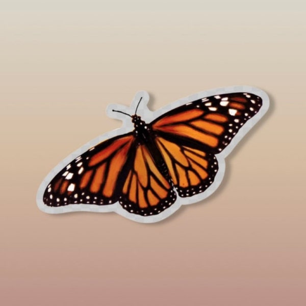 Monarch butterfly sticker, waterproof sticker, butterflies, custom vinyl laptop sticker, stocking stuffer