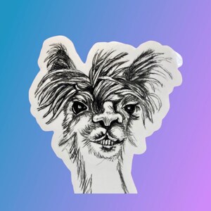 Pegatina impermeable personalizada de alpaca para computadora portátil, calcomanía de animal lindo, calcomanía de vinilo para MacBook, obra de arte de alpaca, arte infantil