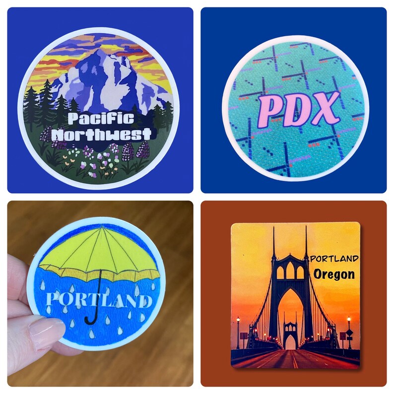Sticker Bush Oregon Oregon Sticker Set, Portland Vinyl Waterproof Sticker, PDX Travel ...