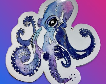 Lindo adesivo personalizado de polvo em aquarela, adesivo de polvo em vinil
