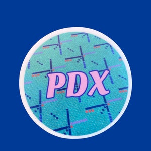 Iconic PDX sticker, custom vinyl die cut laptop sticker, Portland Oregon Sticker, stocking stuffer, gifts for travelers, Portland stickers