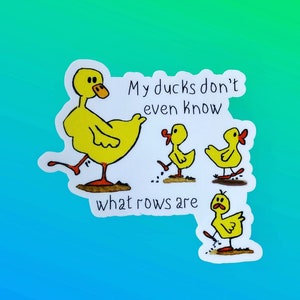 Ducks in a row, ADHD sticker, custom die cut vinyl laptop sticker, funny sticker, water bottle sticker