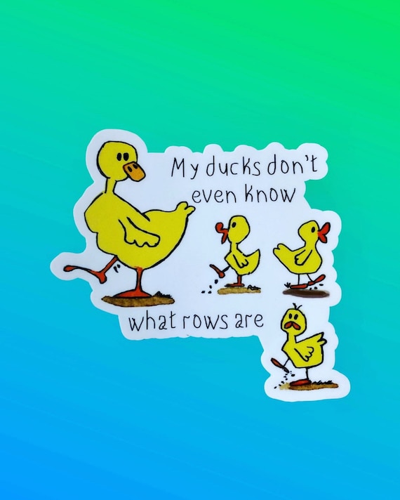 Ducks in a row,ADHD, custom die cut vinyl laptop sticker