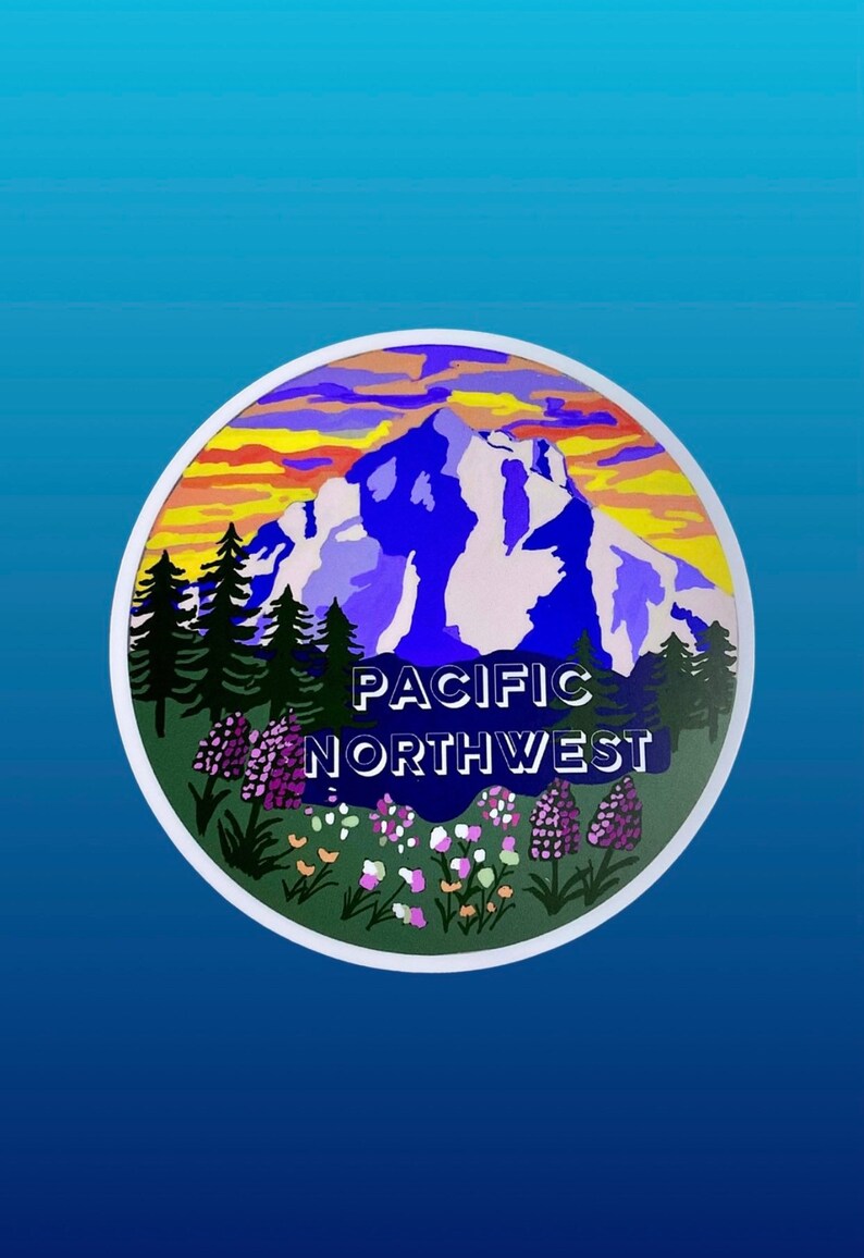 Pacific Northwest Waterproof Sticker, Vinyl Custom PNW Car Decal ...