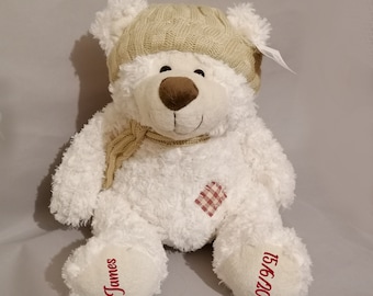 Großer personalisierter Teddy, Plüschtier, maßgeschneidertes Geschenk, Geburtstagsgeschenk September, Geburtstagsbär, anpassbar in Großbritannien, Geburtstagsjunge / -mädchen