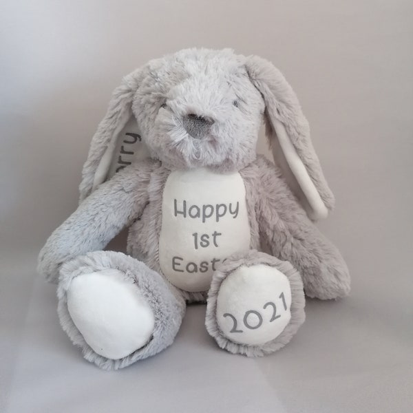 Personalised Easter Bunny, My first Easter, Chocolate alternative, Baby's first, Fluffy bunny, Happy Easter, Personalized plush soft toy